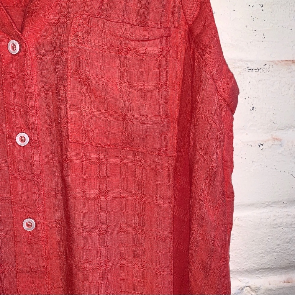 Anthropologie Maeve sunseeker orange button tank - Picture 6 of 11